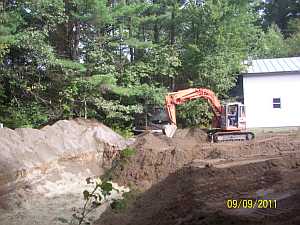 Backhoe at work